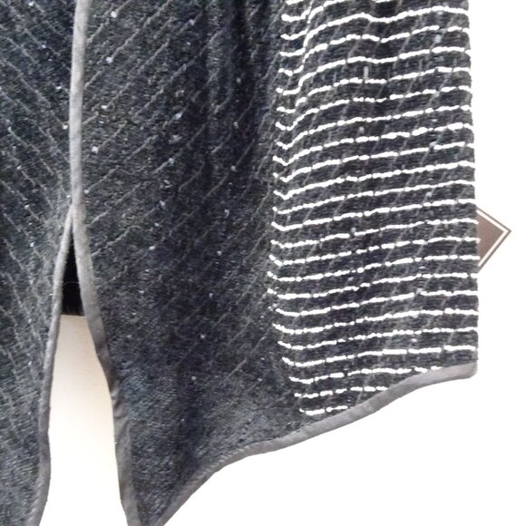Laura Fisher-Bonvallet Beauxchenes Fibre Arts Chenille Vest Size 3 Black White - Picture 3 of 9